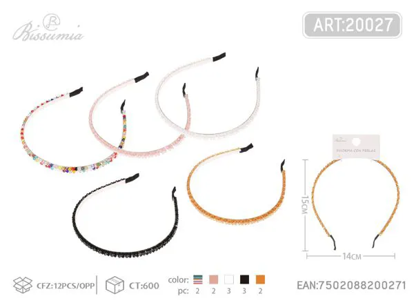 Diadema delgada con cristales