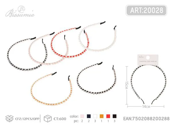 Diadema con perlas y cristales