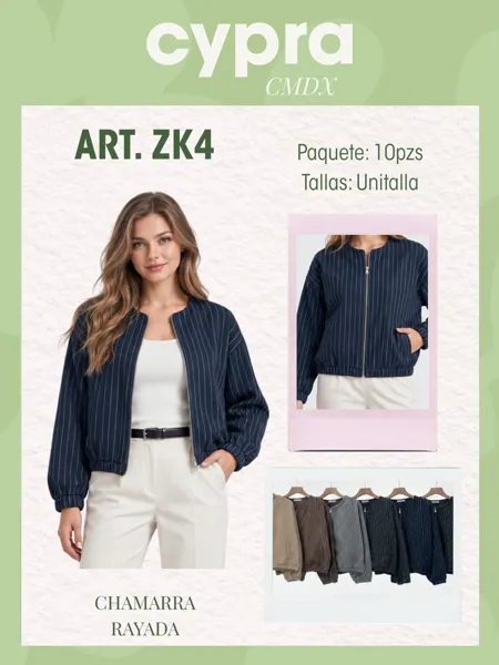 Chamarra bomber a rayas