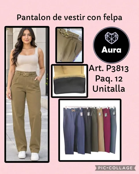Pantalón de vestir con felpa