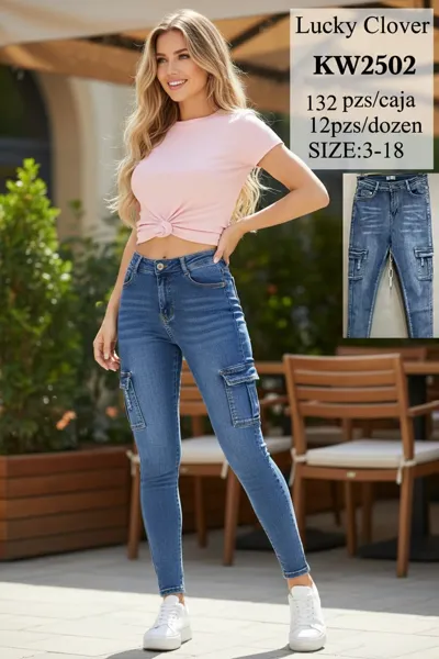 Pantalones cargo de mezclilla