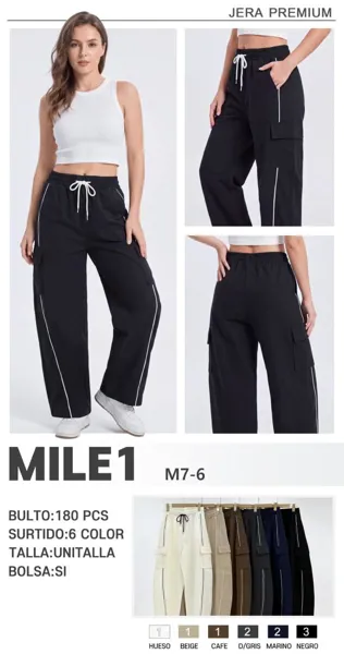 Pantalon cargo de pierna ancha