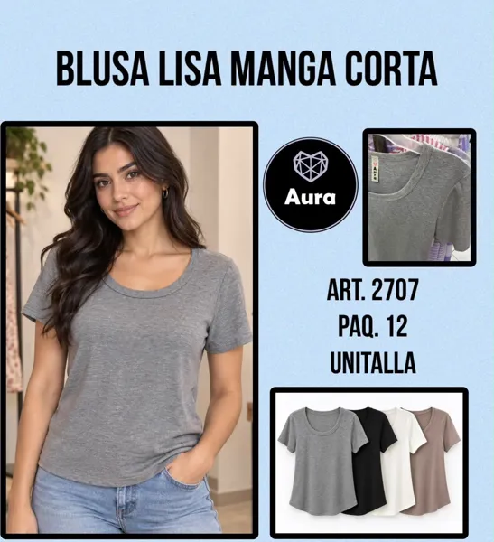 Blusa lisa manga corta