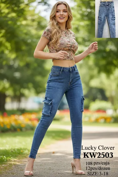 Jeans cargo skinny para mujer