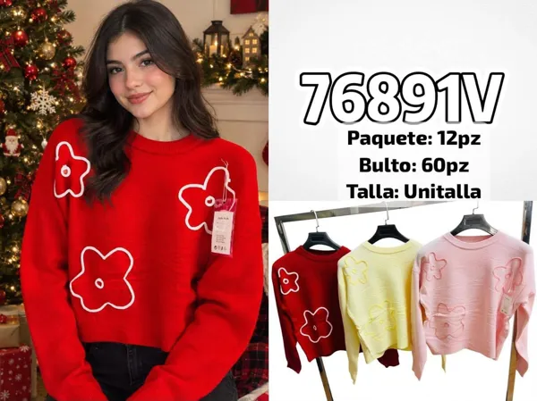 Suéter con diseño de flores