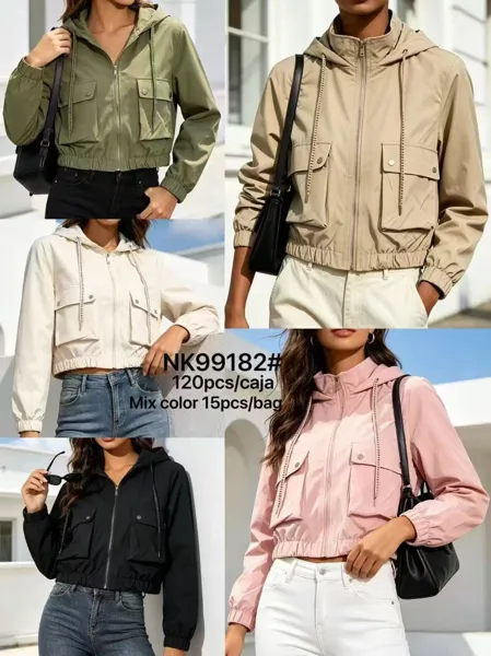 Chaqueta corta con capucha