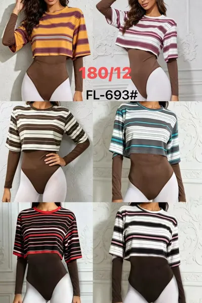 Body con camiseta corta superpuesta