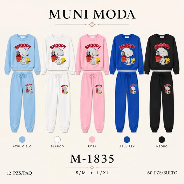 Conjunto de sudadera y pantalón Snoopy