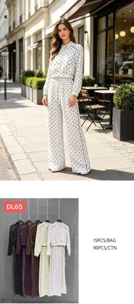 Conjunto de dos piezas con estampado de lunares