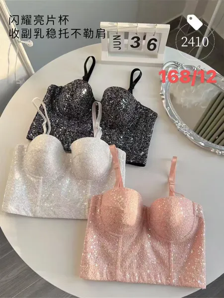 Top tipo corsé con lentejuelas