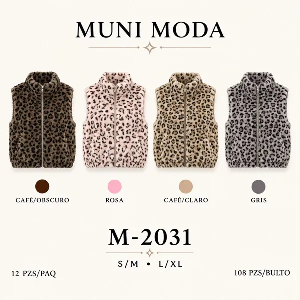 Chaleco de peluche con estampado de leopardo