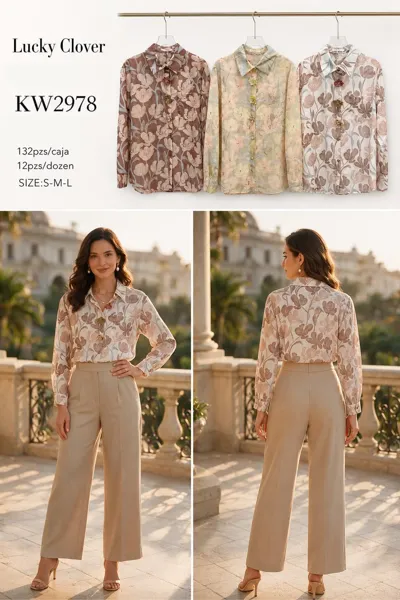 Camisa de manga larga con estampado floral