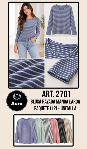 Blusa rayada manga larga