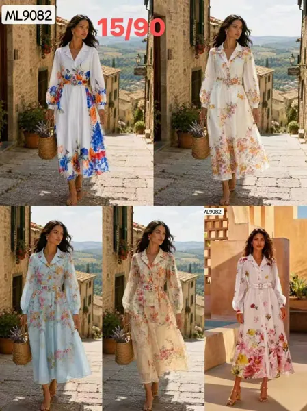 Vestido midi con estampado floral