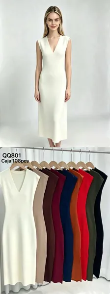 Vestido midi sin mangas