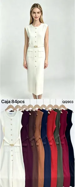 Vestido midi sin mangas