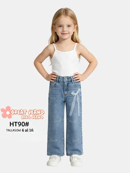Jeans de pierna ancha para niña