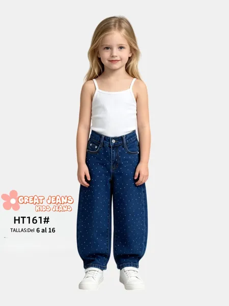 Jeans anchos para niña