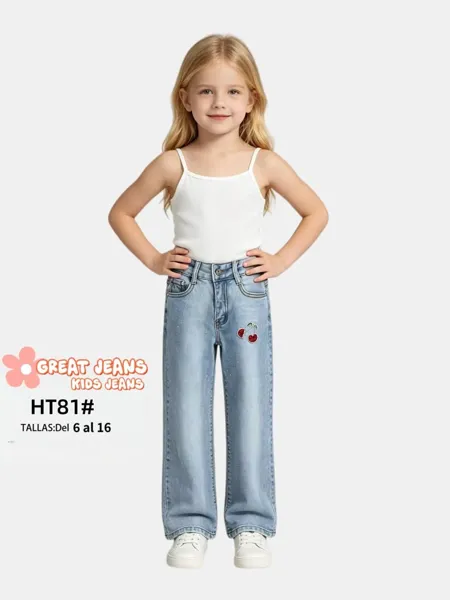 Jeans de pierna ancha para niña