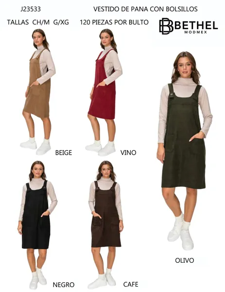 Vestido de pana con bolsillos