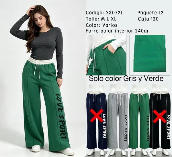 Pantalón deportivo de pierna ancha