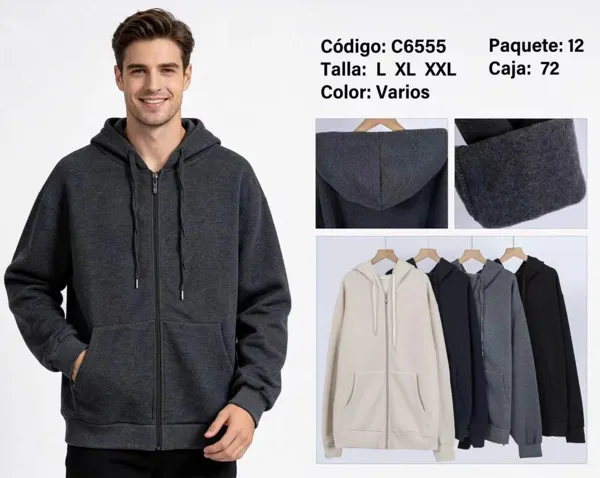 Sudadera con cremallera y capucha