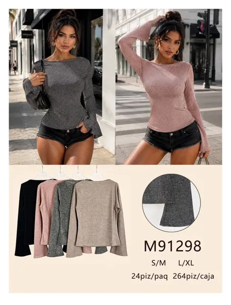 Blusa de manga acampanada