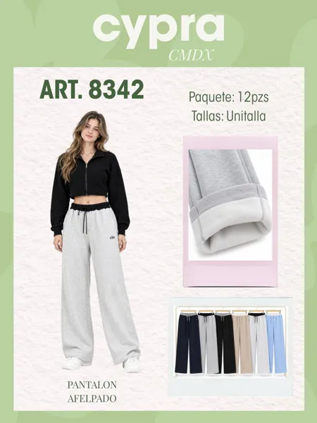 Pantalón afelpado de pierna ancha
