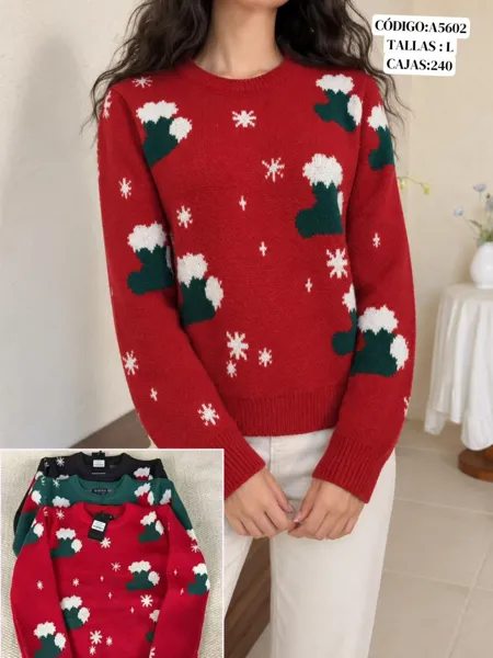 Suéter navideño de botas