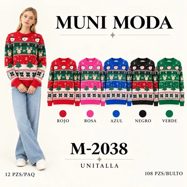 Suéter navideño de Santa y renos