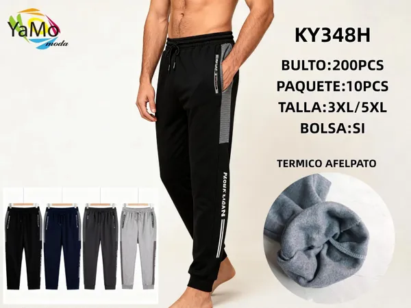 Pantalón deportivo térmico afelpado para hombre