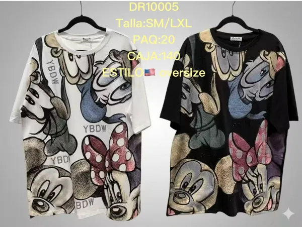 Playera oversize estampado Mickey Mouse