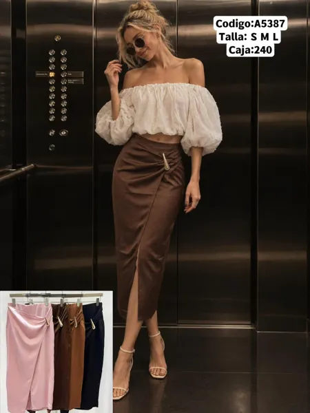 Falda midi cruzada