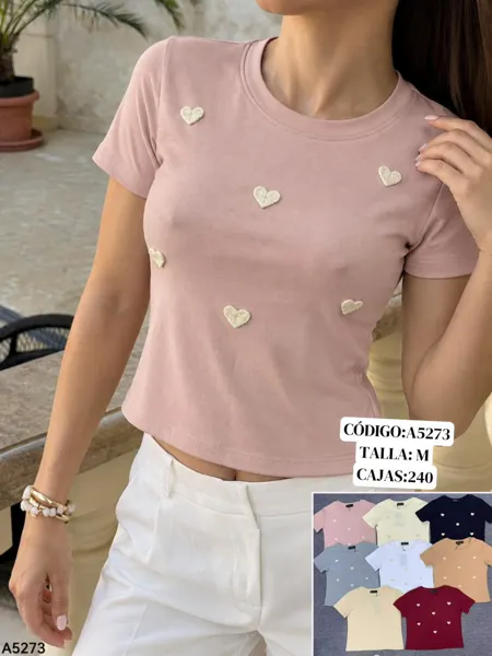 Playera con corazones