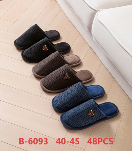 Pantuflas de felpa con textura acanalada para hombre