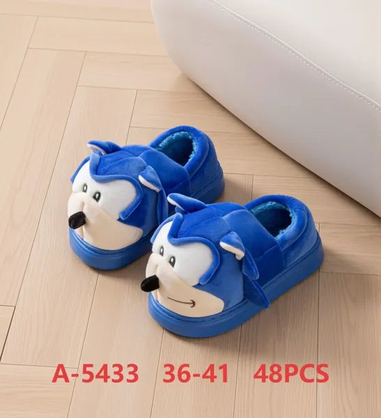 Pantuflas de felpa con diseno de Sonic para mujer