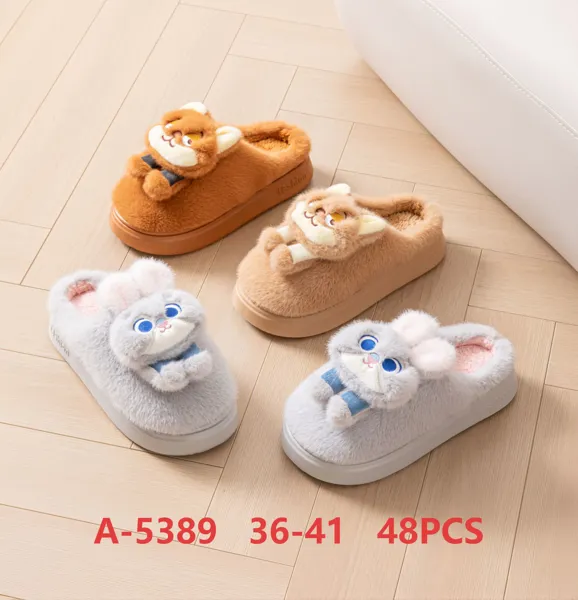 Pantuflas de felpa con diseno de animalitos para mujer