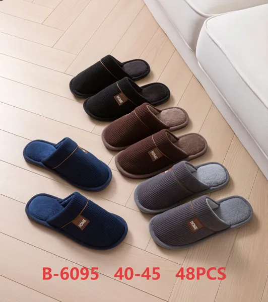 Pantuflas de felpa con etiqueta Home para hombre