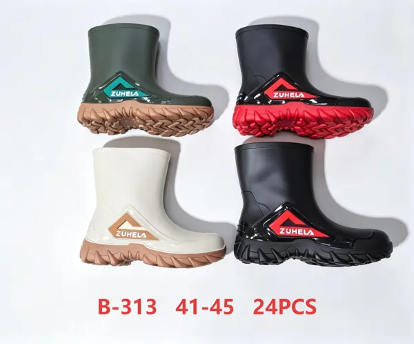Botas de lluvia antideslizantes de media caña para hombre