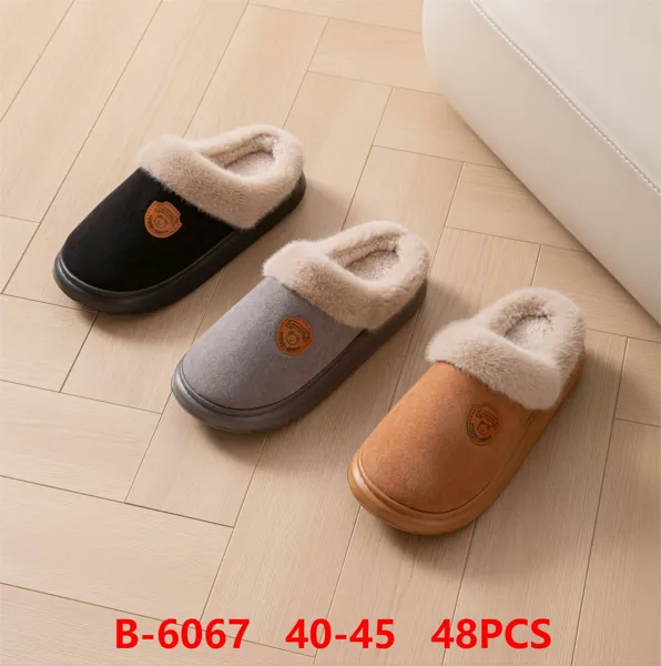 Pantuflas de felpa cerradas con oso para hombre
