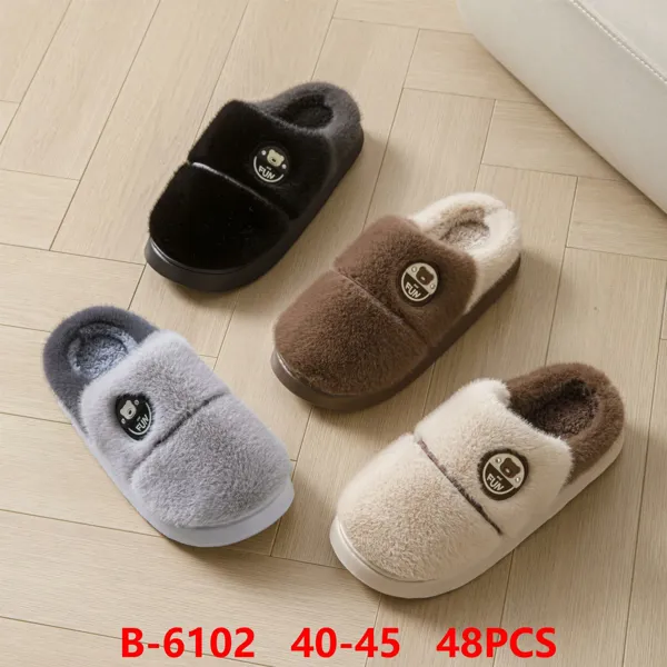 Pantuflas de felpa acolchadas con oso para hombre
