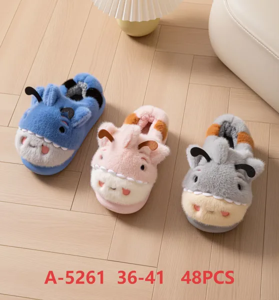 Pantuflas de felpa con diseño de dinosaurio para mujer