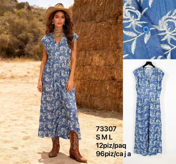 Vestido largo con estampado-73307