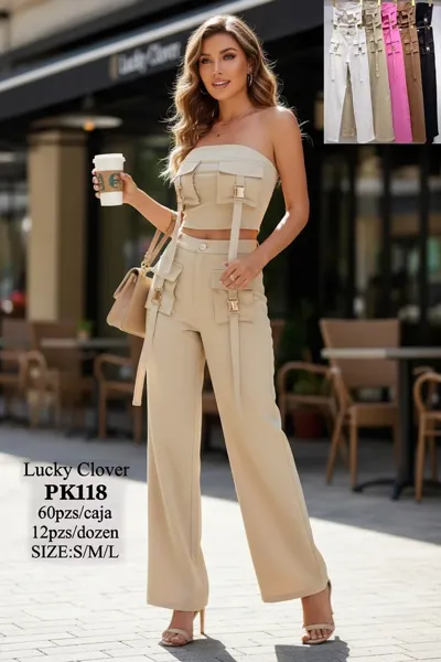 Conjunto de top y pantalón estilo cargo