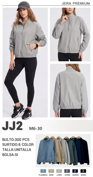Chaqueta cortavientos con cierre frontal