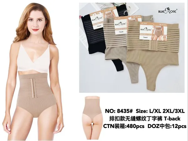 Tanga moldeadora de cintura alta con broches para mujer