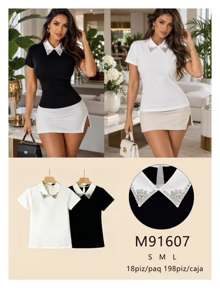 Blusa con cuello decorado
