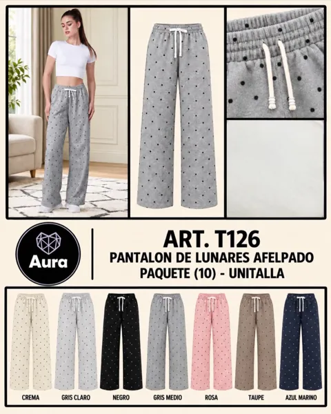 Pantalón de lunares afelpado