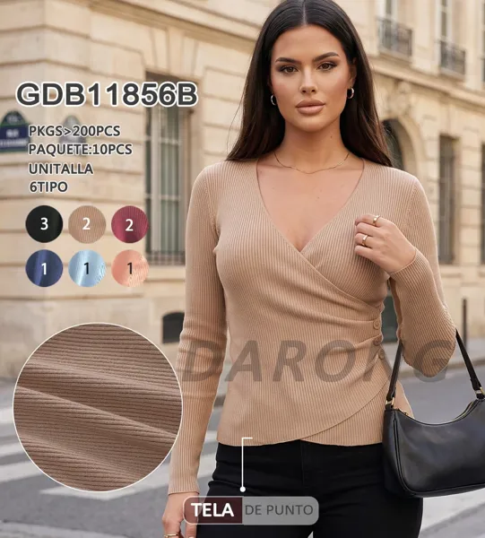 Blusa cruzada de punto