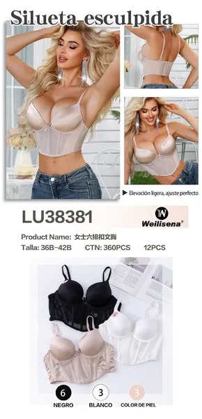 Sostén bustier push-up satinado copa B